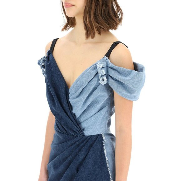 Dolce & Gabbana Patchwork Denim Wrap Dress - Picture 4 of 10